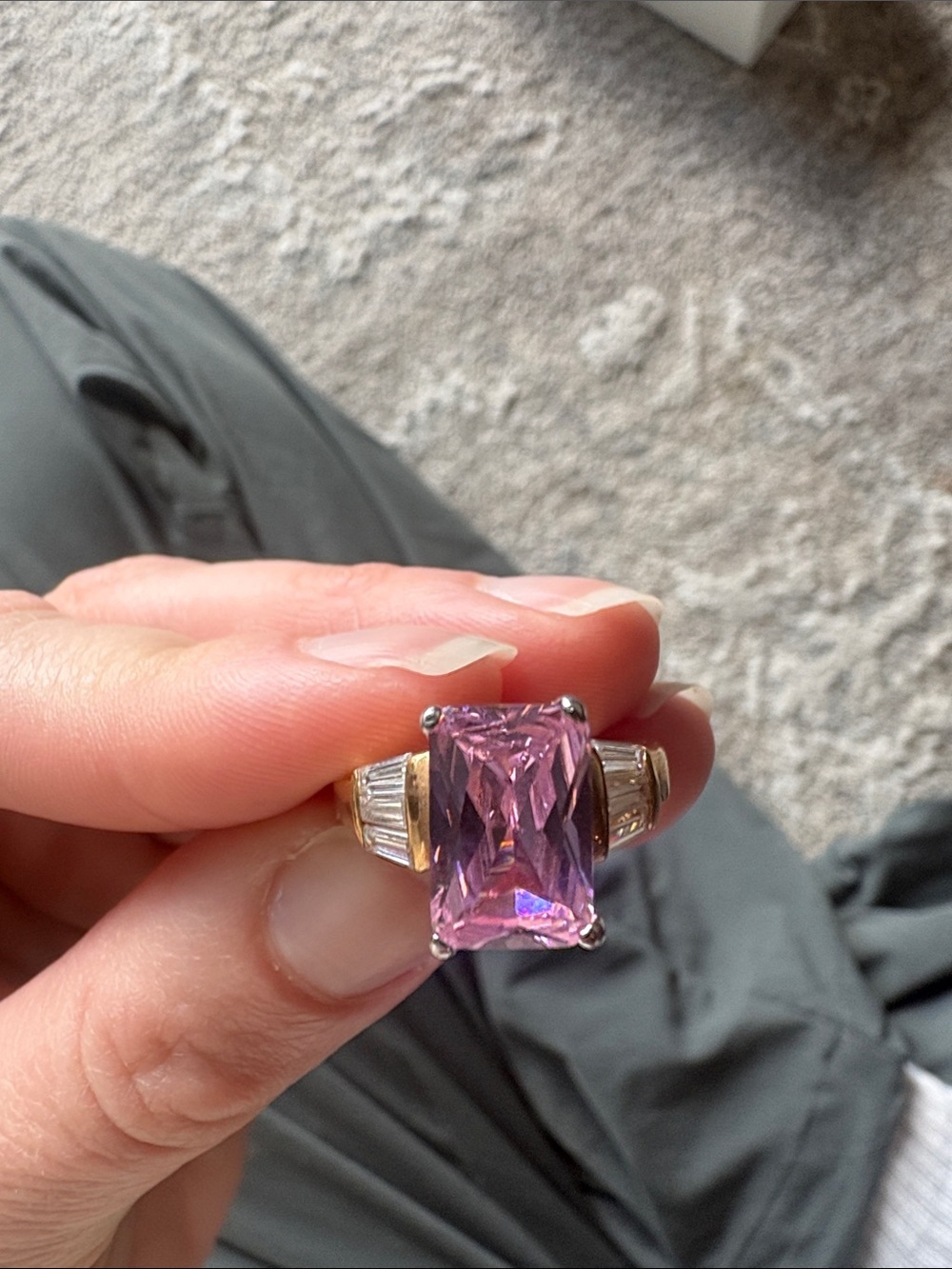 Pink Emerald-Cut Stone Costume Jewelry - Picture 5 of 5